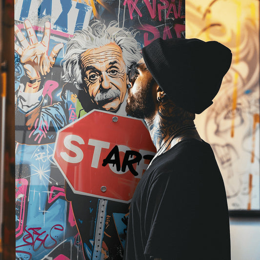 Cuadros arte rap colorido Albert Einstein