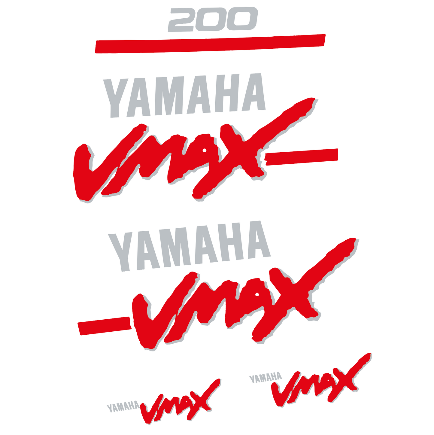 Adhesivos Yamaha VMAX OX66 Dos tiempos 200HP motor fueraborda pegatinas en vinilo