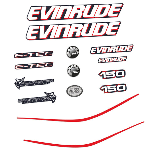 Adhesivos Evinrude 150HP E-tec motor fueraborda pegatinas en vinilo