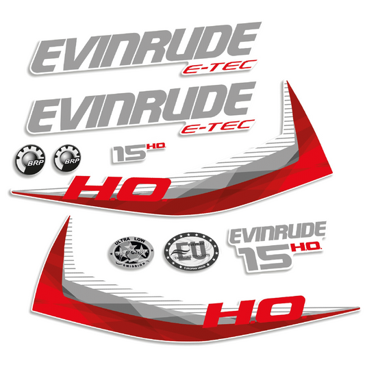 Adhesivos Evinrude 15HP E-tec HO 2011-2014 Carenado blanco motor fueraborda pegatinas en vinilo