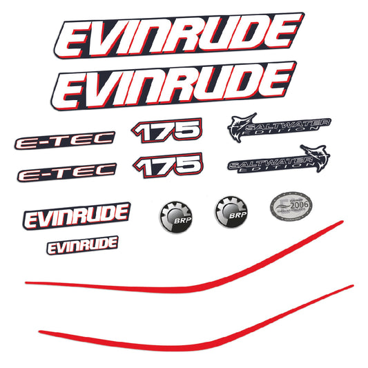 Adhesivos Evinrude 175HP E-tec motor fueraborda pegatinas en vinilo