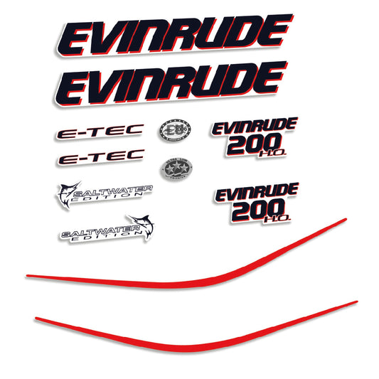 Adhesivos Evinrude 200HP E-tec alto rendimiento 2004-2008 motor fueraborda pegatinas en vinilo