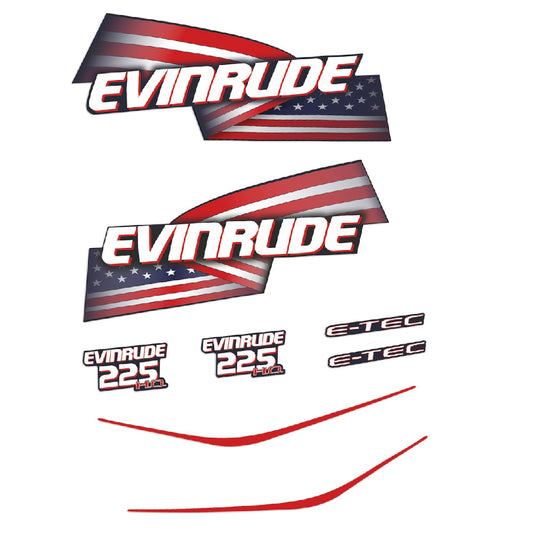 Adhesivos Evinrude 225HP E-tec alto rendimiento motor fueraborda pegatinas en vinilo