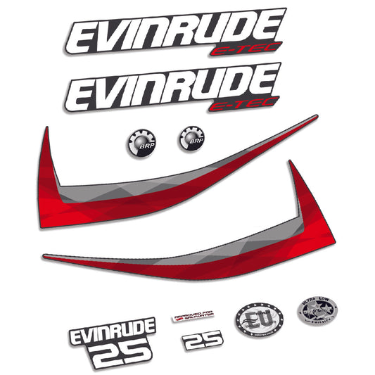 Adhesivos Evinrude 25HP E-tec 2011-2014 Carenado gris motor fueraborda pegatinas en vinilo