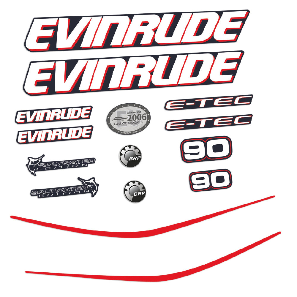 Adhesivos Evinrude 90HP E-tec motor fueraborda pegatinas en vinilo