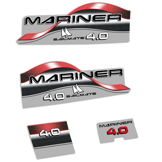 Adhesivos Mariner 4HP SailMate 1996-1998 Dos tiempos motor fueraborda pegatinas en vinilo