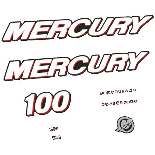 Adhesivos Mercury 100HP Cuatro tiempos EFI motor fueraborda pegatinas en vinilo