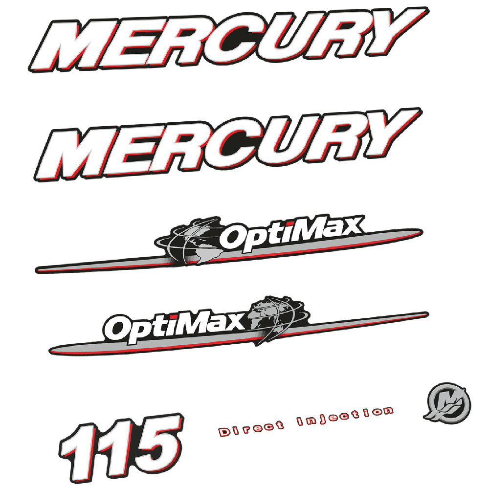 Adhesivos Mercury 115HP Optimax motor fueraborda pegatinas en vinilo