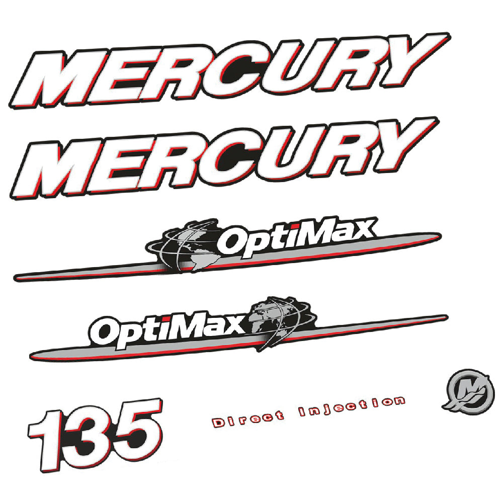 Adhesivos Mercury 135HP Optimax motor fueraborda pegatinas en vinilo