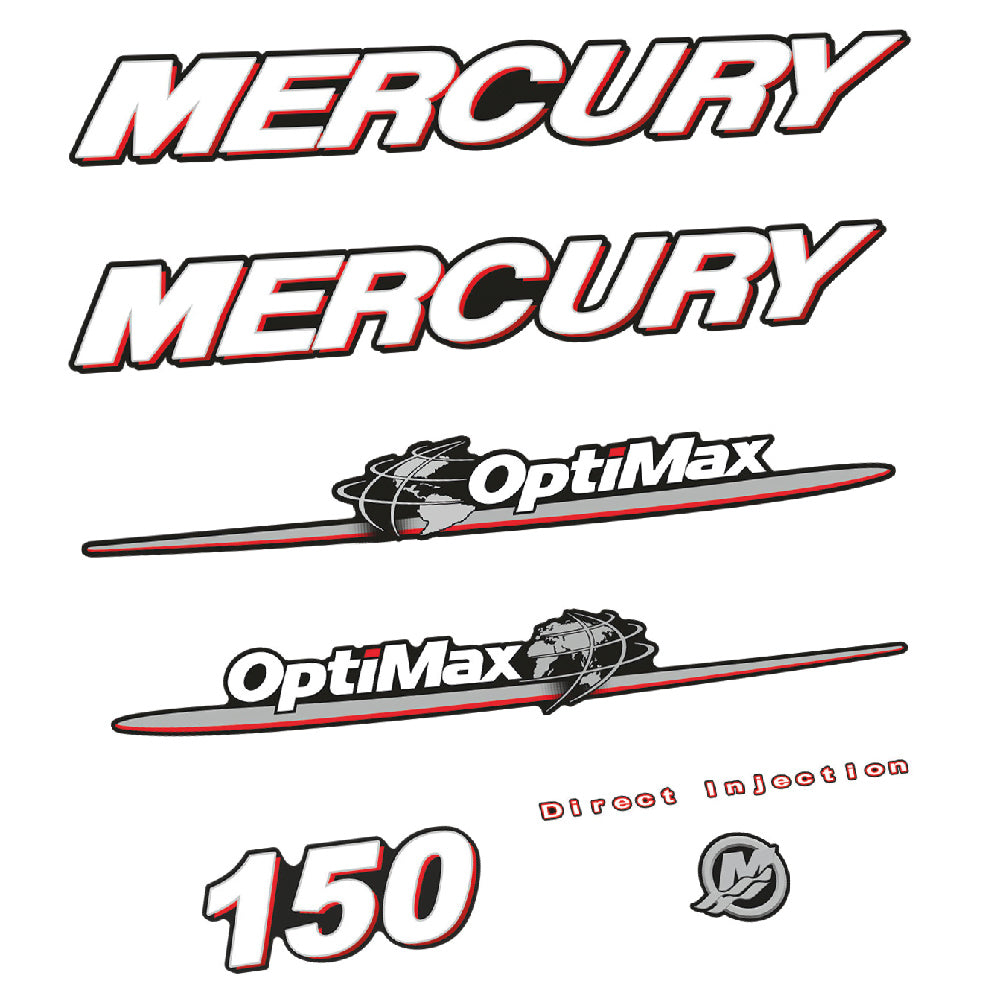 Adhesivos Mercury 150HP Optimax motor fueraborda pegatinas en vinilo