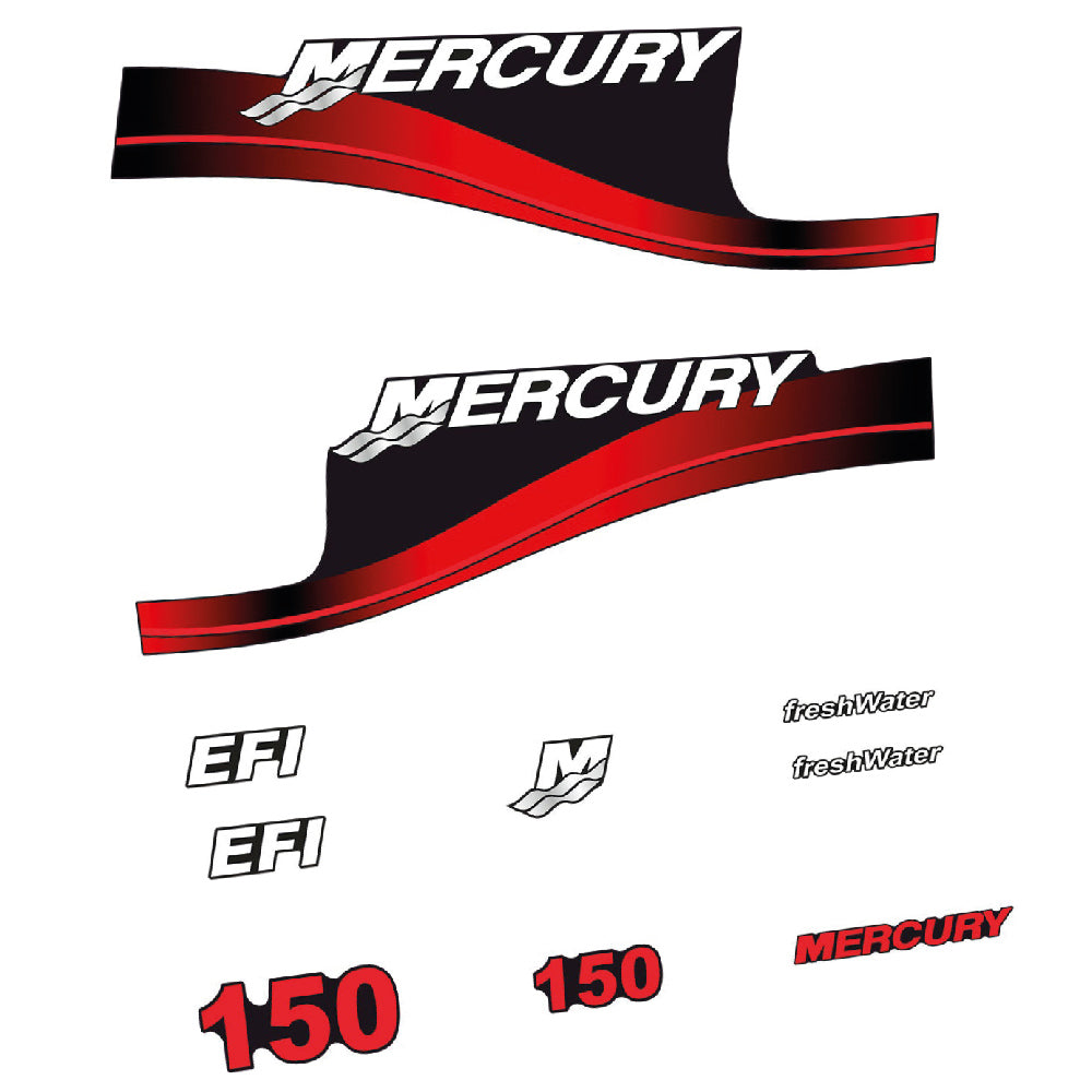 Adhesivos Mercury 150HP EFI FreshWater motor fueraborda pegatinas en vinilo