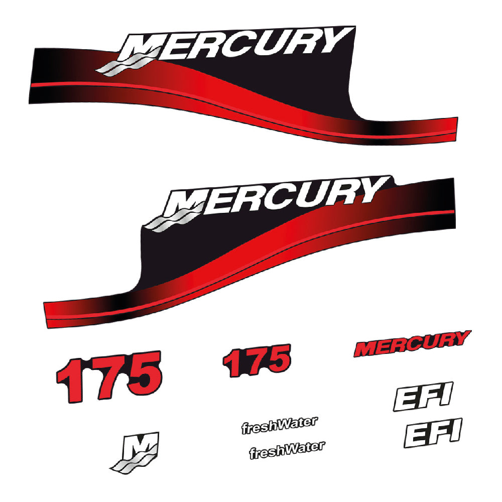 Adhesivos Mercury 175HP EFI FreshWater motor fueraborda pegatinas en vinilo