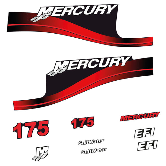 Adhesivos Mercury 175HP EFI SaltWater motor fueraborda pegatinas en vinilo