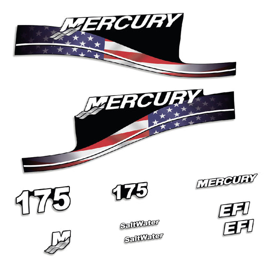 Adhesivos Mercury 175HP EFI SaltWater edición bandera USA motor fueraborda pegatinas en vinilo (copia)