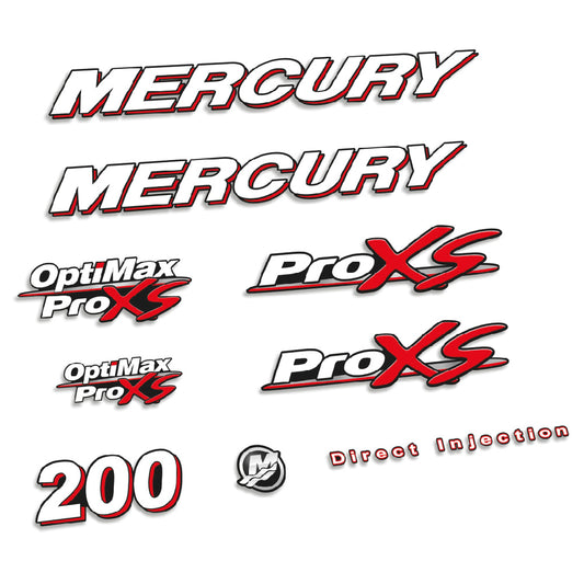 Adhesivos Mercury 200HP Pro XS 2006-2012 motor fueraborda pegatinas en vinilo