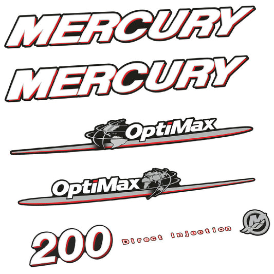 Adhesivos Mercury 200HP Optimax motor fueraborda pegatinas en vinilo