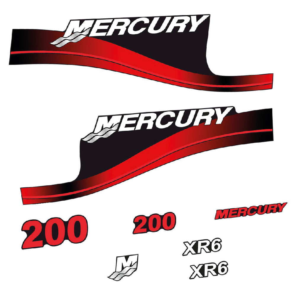 Adhesivos Mercury 200HP XR6 motor fueraborda pegatinas en vinilo