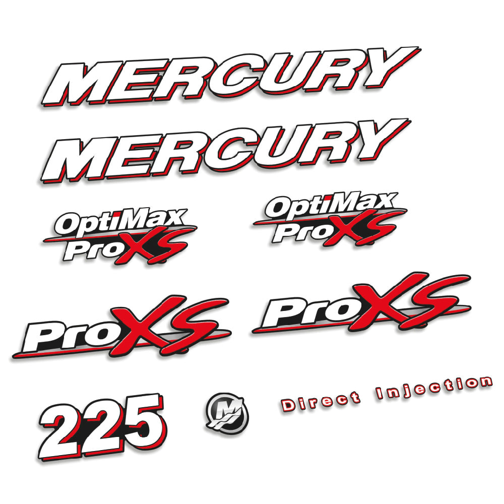 Adhesivos Mercury 225HP Pro XS 2006-2012 motor fueraborda pegatinas en vinilo