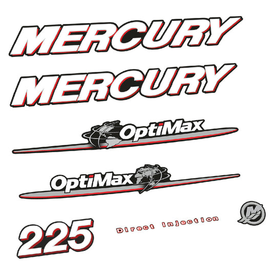 Adhesivos Mercury 225HP Optimax motor fueraborda pegatinas en vinilo