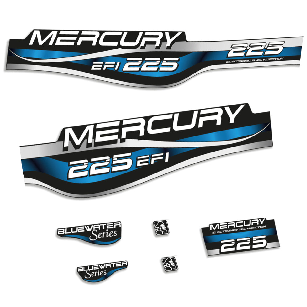 Adhesivos Mercury 225HP EFI BlueWater 1999-2001 motor fueraborda pegatinas en vinilo