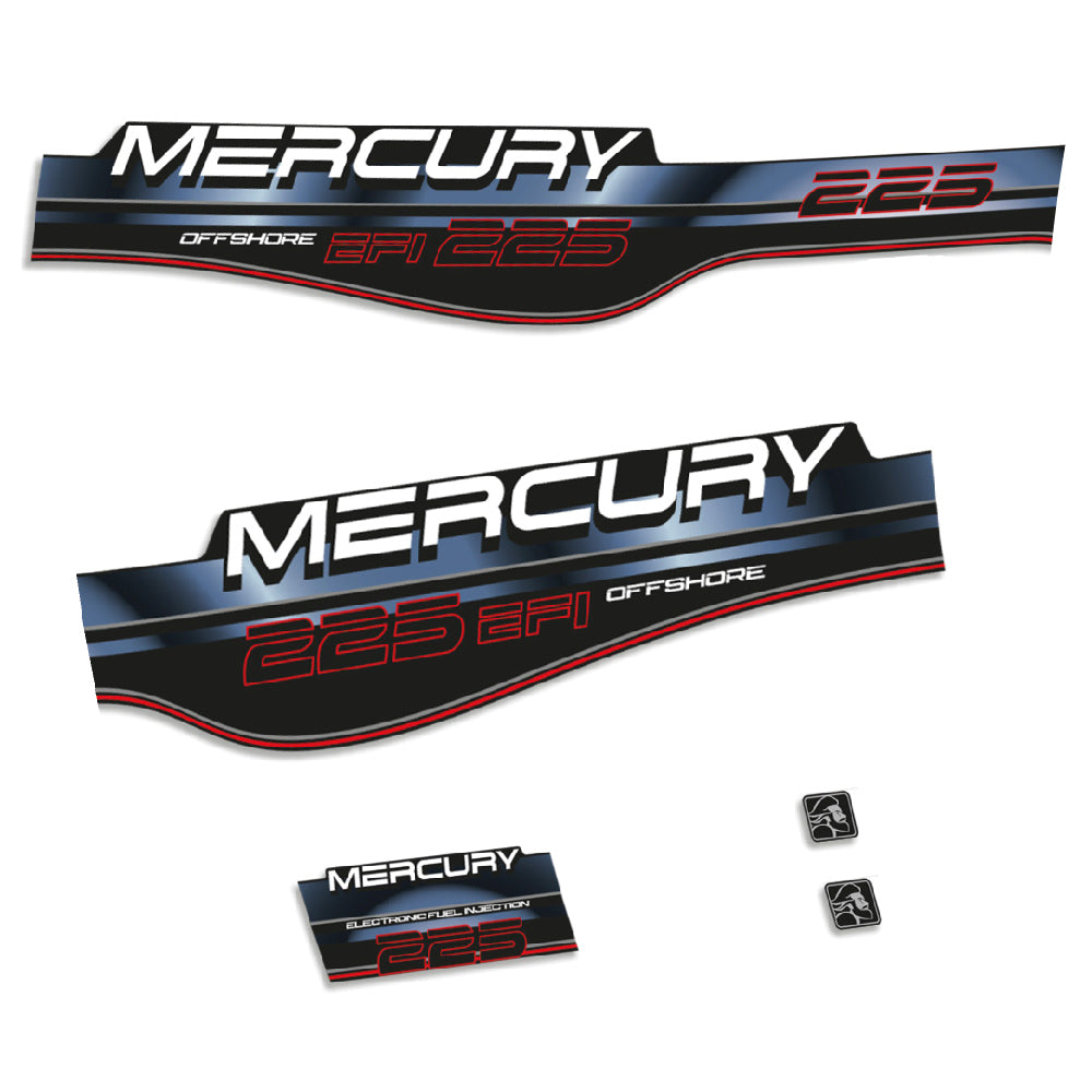 Adhesivos Mercury 225HP EFI Offshore 1996-1998 motor fueraborda pegatinas en vinilo