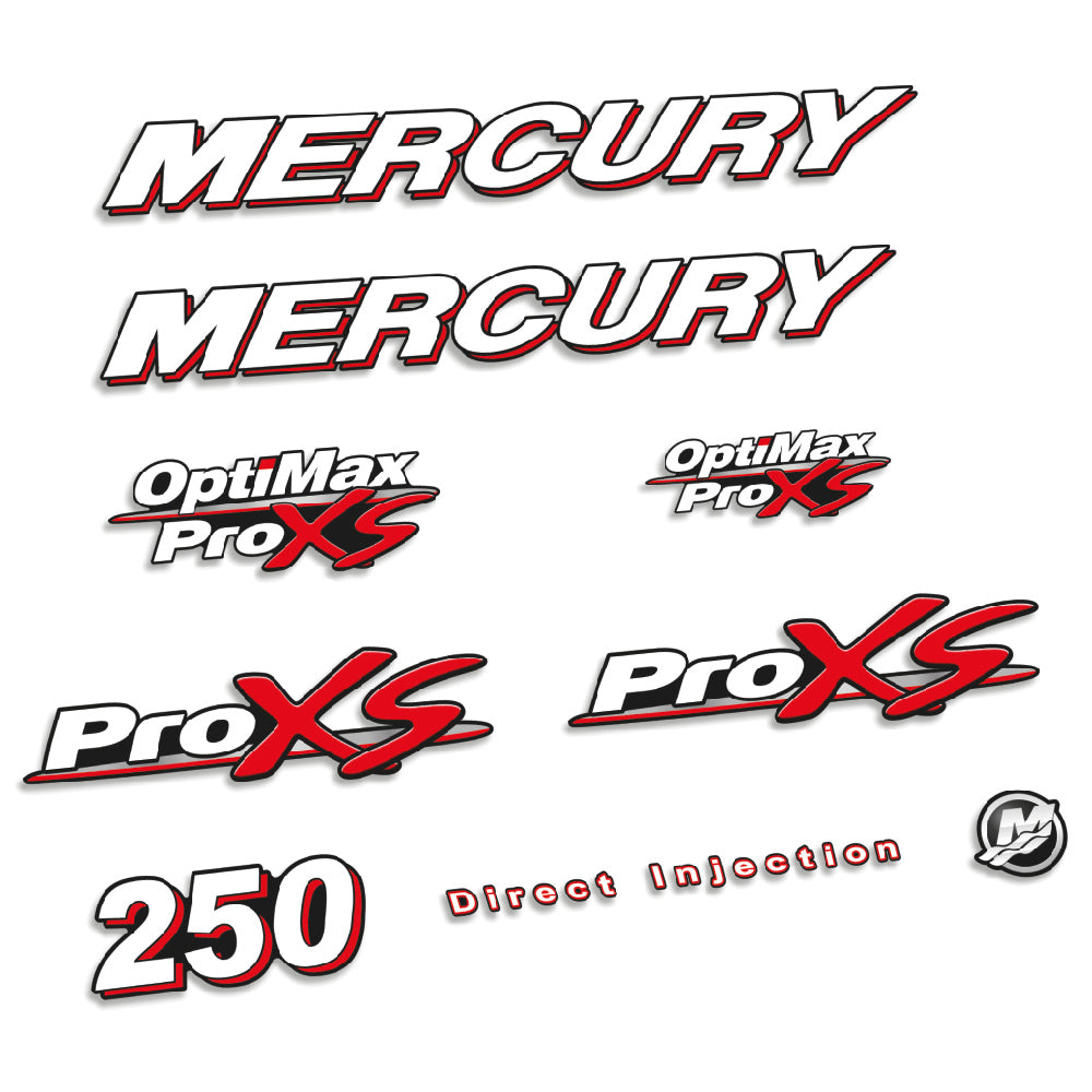 Adhesivos Mercury 250HP Pro XS 2006-2012 motor fueraborda pegatinas en vinilo