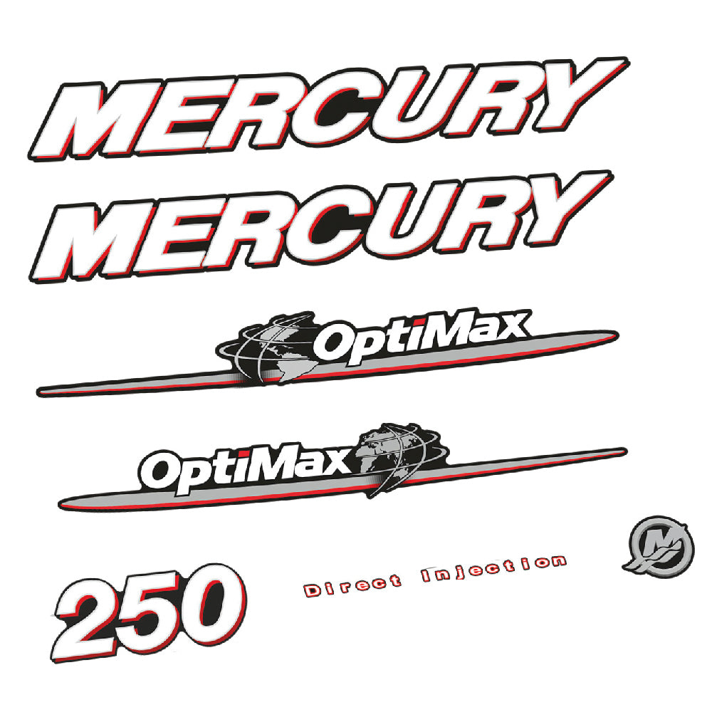 Adhesivos Mercury 250HP Optimax motor fueraborda pegatinas en vinilo