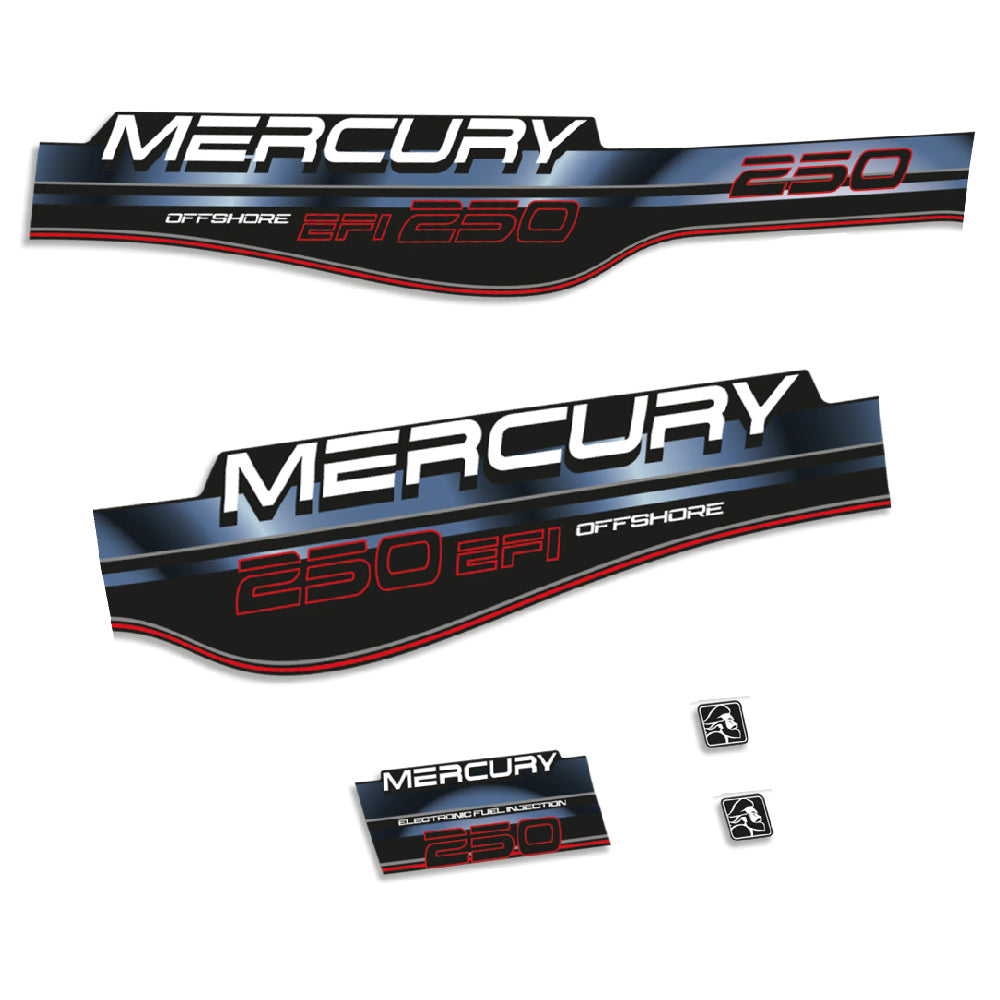 Adhesivos Mercury 250HP EFI Offshore 1994-1998 motor fueraborda pegatinas en vinilo