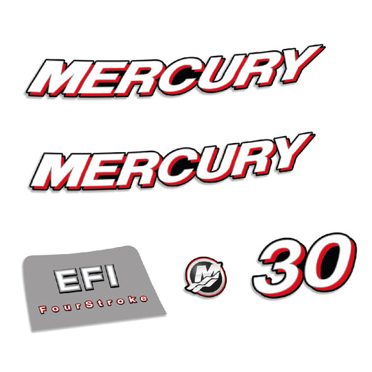 Adhesivos Mercury 30HP Cuatro tiempos EFI 2006-2012 motor fueraborda pegatinas en vinilo