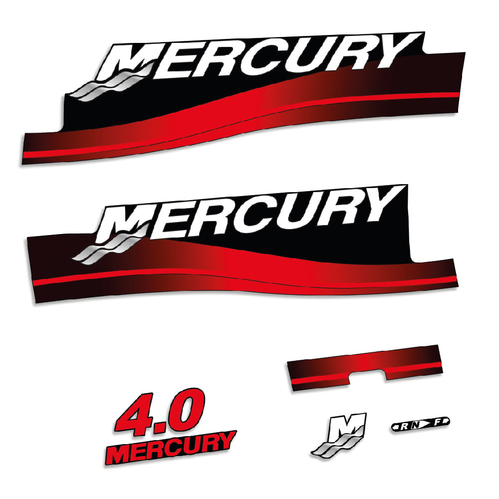 Adhesivos Mercury 4.0HP Dos tiempos 2000-2005 motor fueraborda pegatinas en vinilo