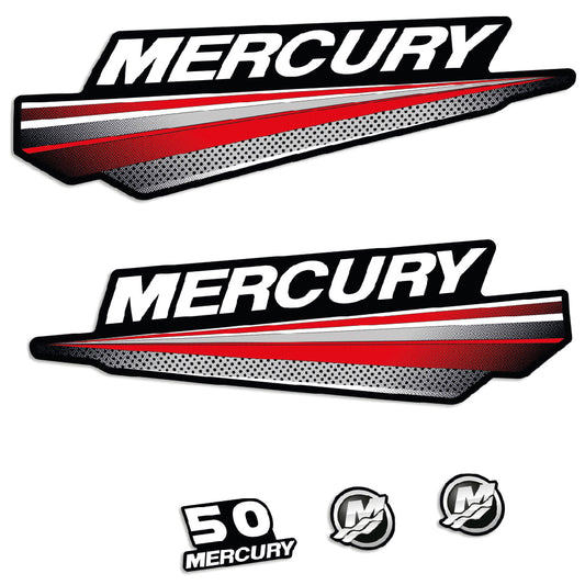 Adhesivos Mercury 50HP Dos tiempos nuevo modelo motor fueraborda pegatinas en vinilo