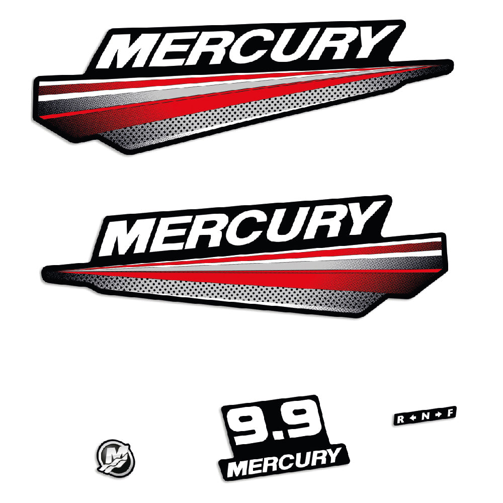 Adhesivos Mercury 9.9HP Dos tiempos nuevo modelo motor fueraborda pegatinas en vinilo