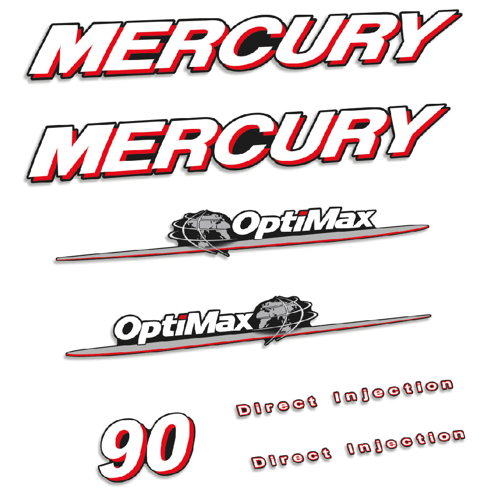 Adhesivos Mercury 90HP Dos tiempos Optimax DI 2006-2012 motor fueraborda pegatinas en vinilo