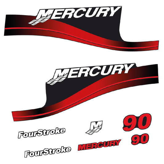 Adhesivos Mercury 90HP Cuatro tiempos motor fueraborda pegatinas en vinilo