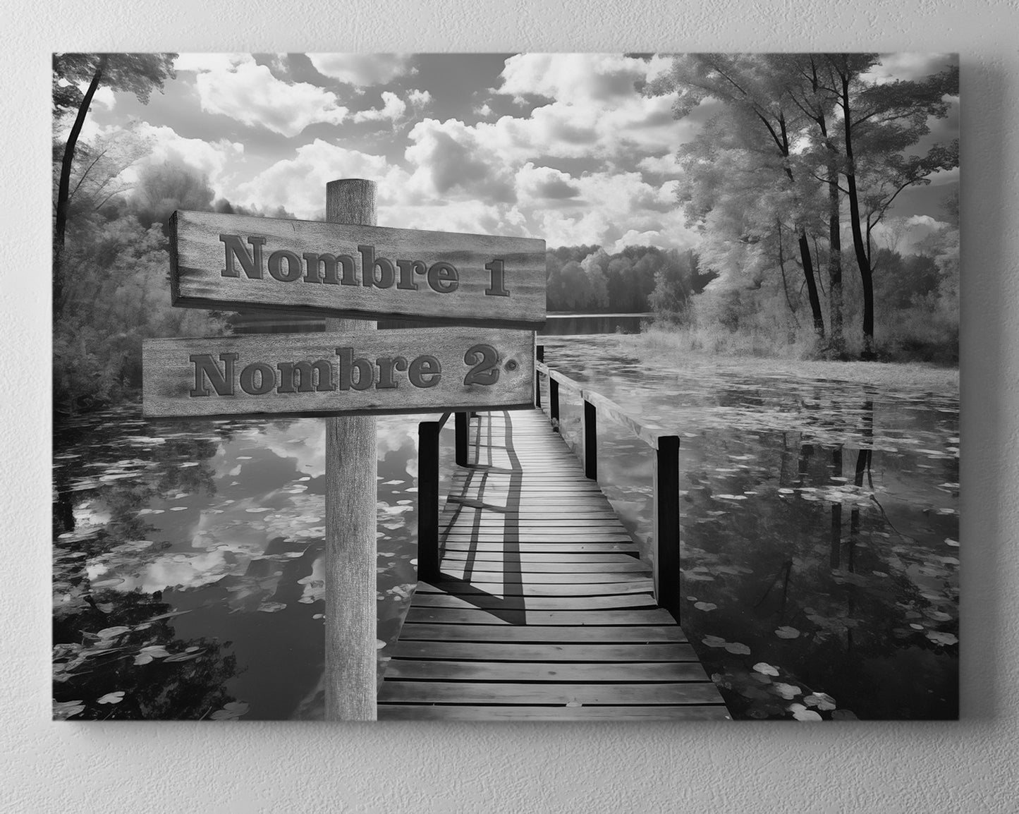 Pasarela lago rural otoñal blanco y negro horizontal 1 ⭐⭐⭐⭐⭐ (24)