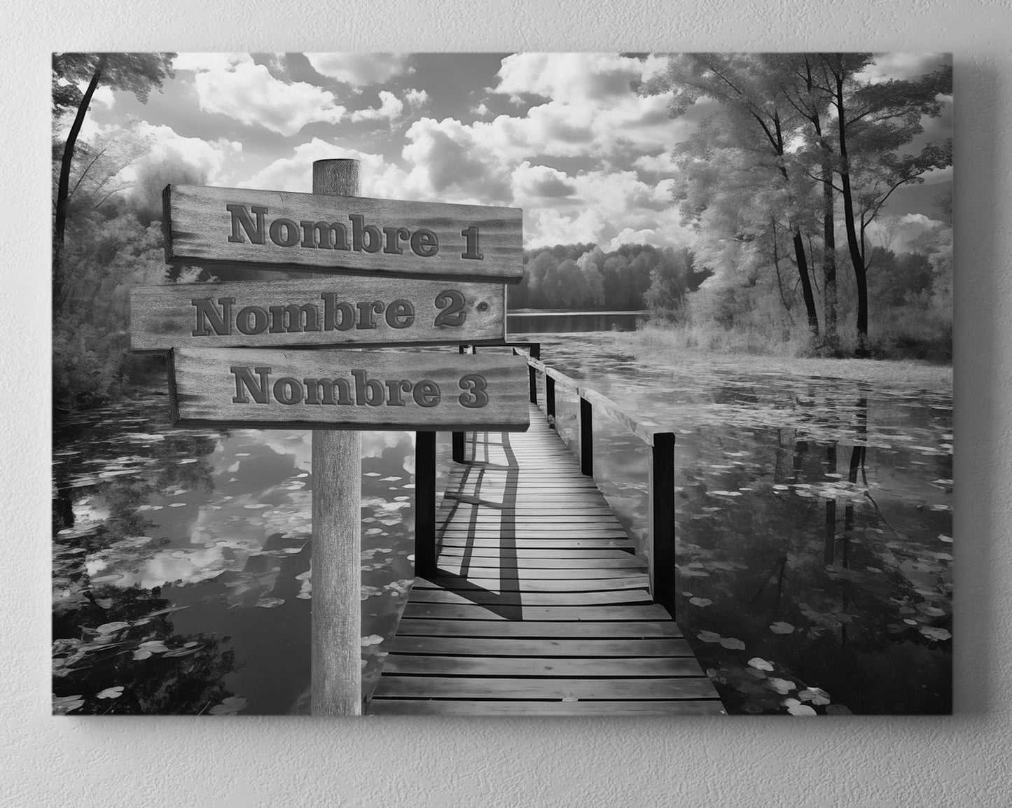 Pasarela lago rural otoñal blanco y negro horizontal 1 ⭐⭐⭐⭐⭐ (24)