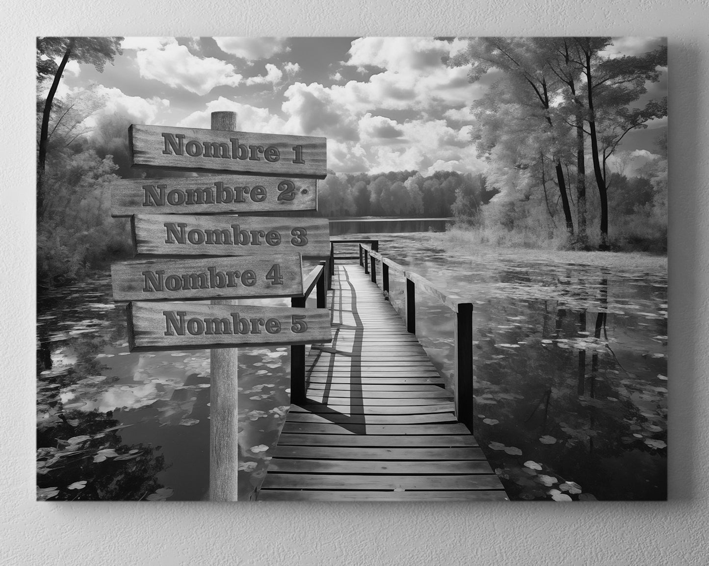 Pasarela lago rural otoñal blanco y negro horizontal 1 ⭐⭐⭐⭐⭐ (24)