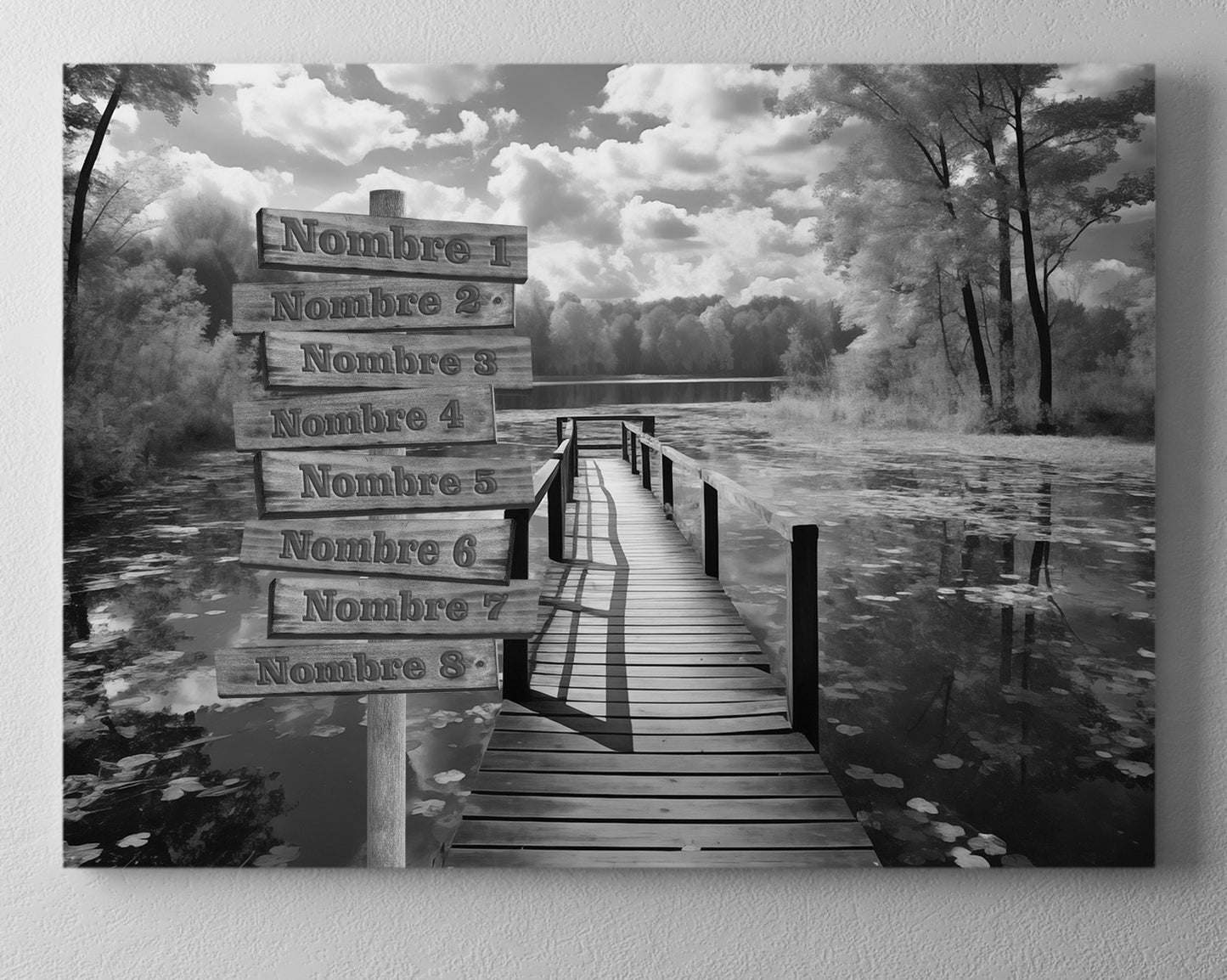 Pasarela lago rural otoñal blanco y negro horizontal 1 ⭐⭐⭐⭐⭐ (24)