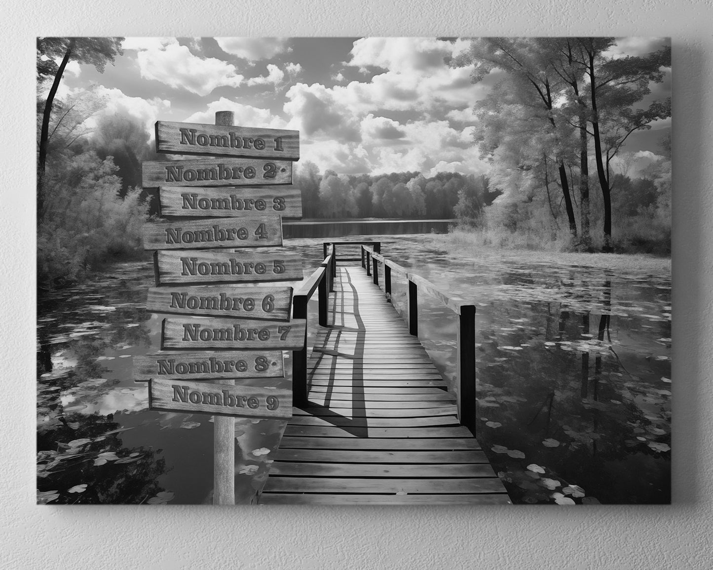 Pasarela lago rural otoñal blanco y negro horizontal 1 ⭐⭐⭐⭐⭐ (24)