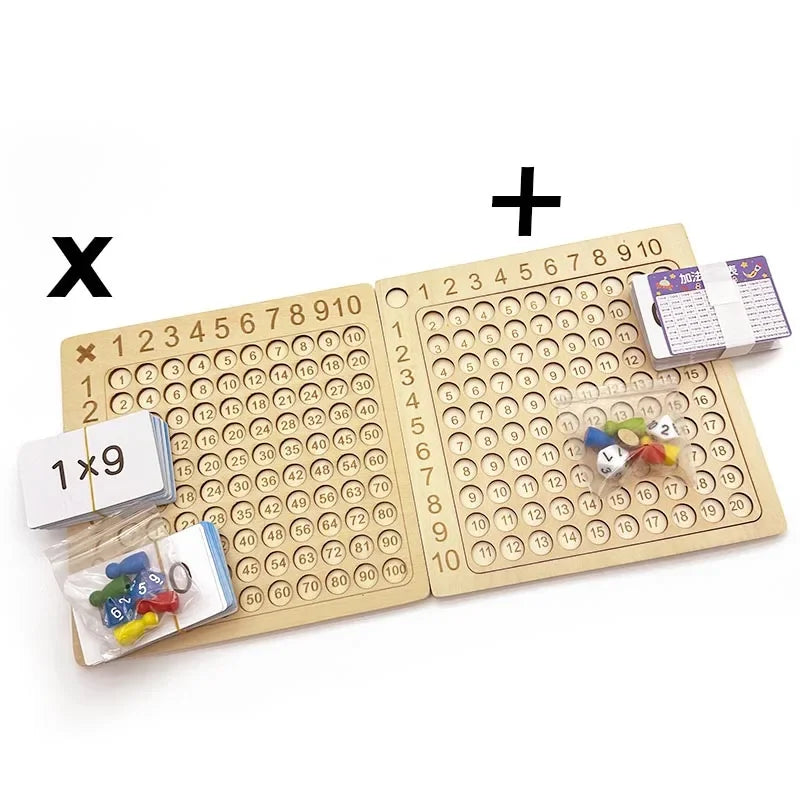 Juego de Mesa Montessori de Madera – Tabla de Multiplicación del 99 | Juguetes Educativos para Niños y Ayudas de Enseñanza de Matemáticas