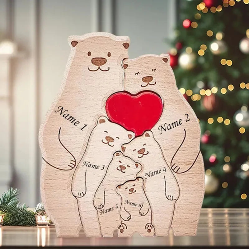 Rompecabezas de Madera en Forma de Oso - Personalizado Un regalo único y cálido para cualquier ocasión especial.