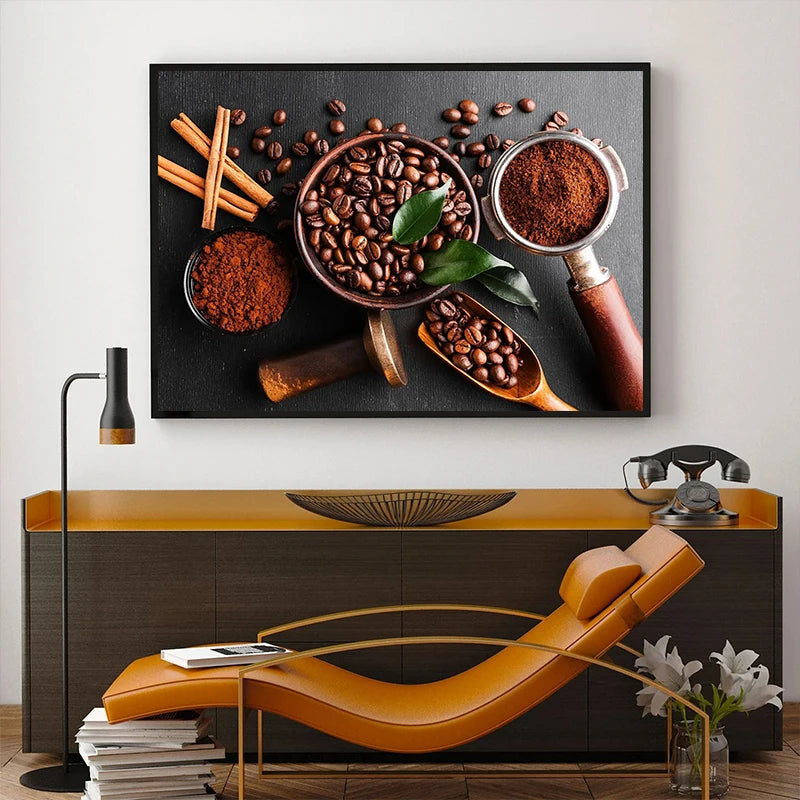 Arte de Pared de Cocina: Lienzo de Hierbas, Especias y Utensilios de Sushi – Decoración Elegante para Hogar y Cocina