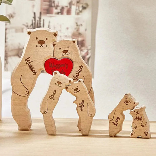 Rompecabezas de Madera en Forma de Oso - Personalizado Un regalo único y cálido para cualquier ocasión especial.