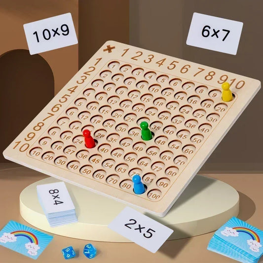 Juego de Mesa Montessori de Madera – Tabla de Multiplicación del 99 | Juguetes Educativos para Niños y Ayudas de Enseñanza de Matemáticas