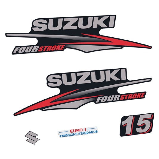 Adhesivos Suzuki DF15 15HP Cuatro tiempos 2010-2013 motor fueraborda pegatinas en vinilo