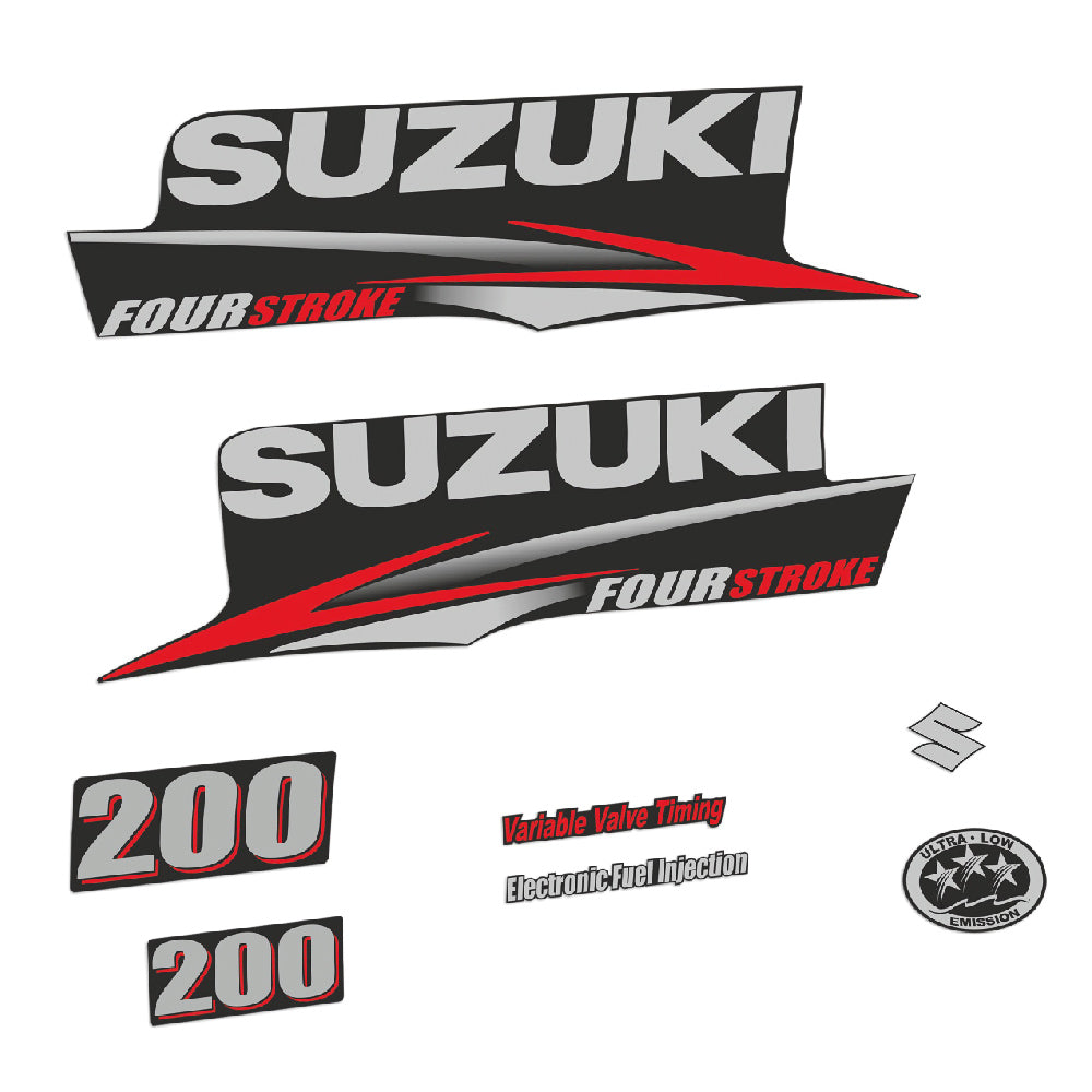 Adhesivos Suzuki DF200 200HP Cuatro tiempos 2010-2013 1 motor fueraborda pegatinas en vinilo