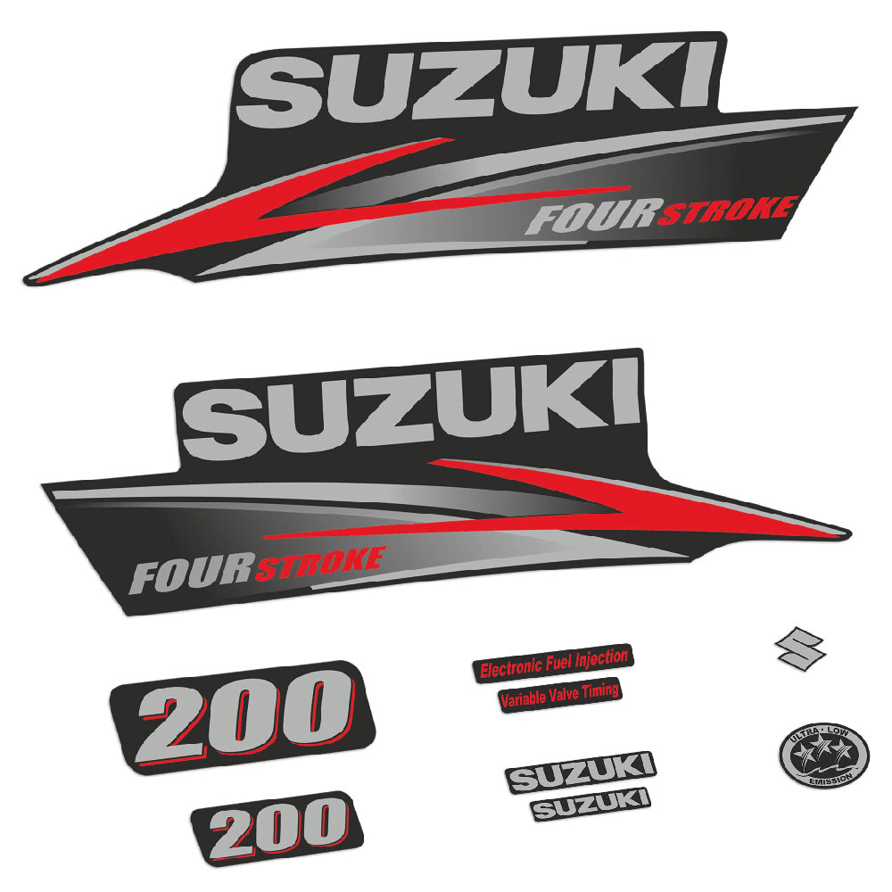 Adhesivos Suzuki DF200 200HP Cuatro tiempos 2010-2013 motor fueraborda pegatinas en vinilo