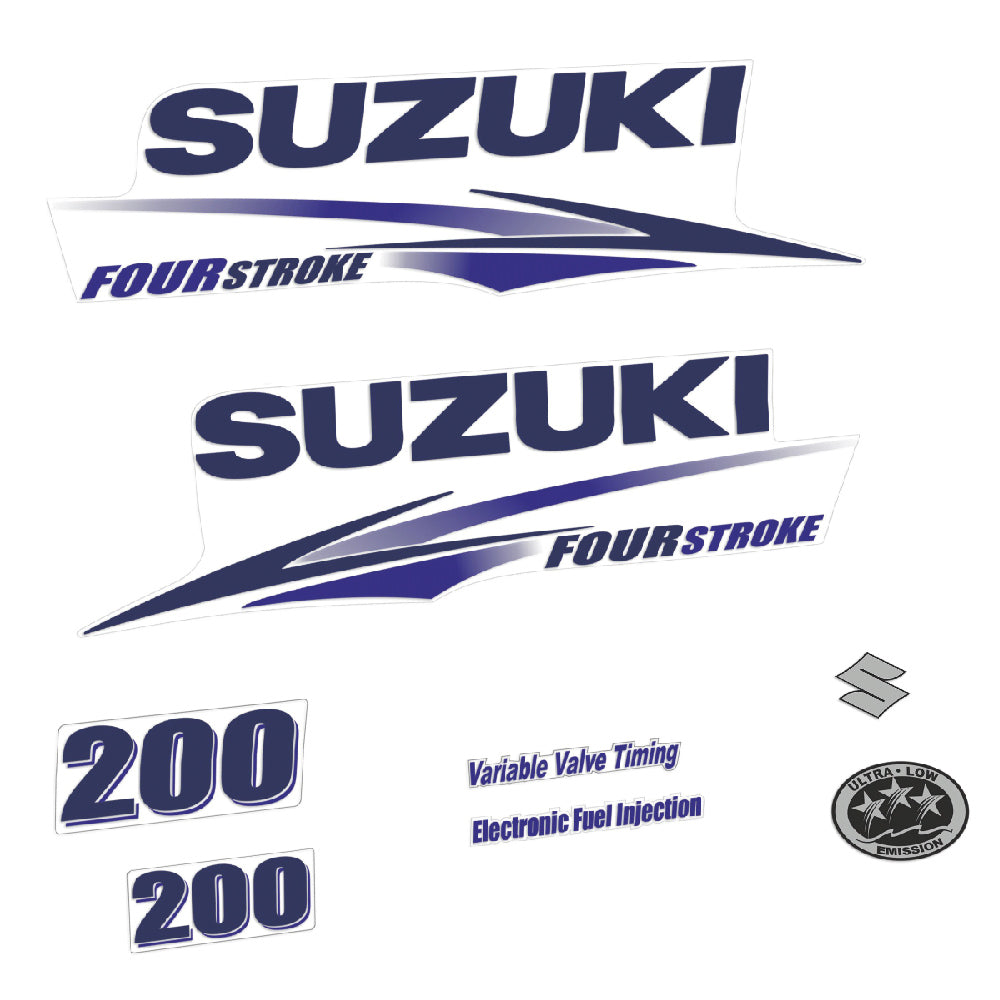 Adhesivos Suzuki DF200 200HP Cuatro tiempos carenado blanco 2010-2013 motor fueraborda pegatinas en vinilo