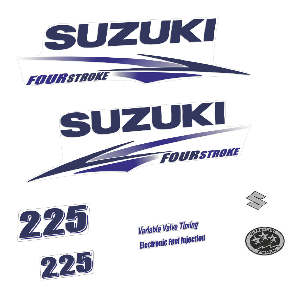 Adhesivos Suzuki DF225 225HP Cuatro tiempos carenado blanco 2010-2013 motor fueraborda pegatinas en vinilo