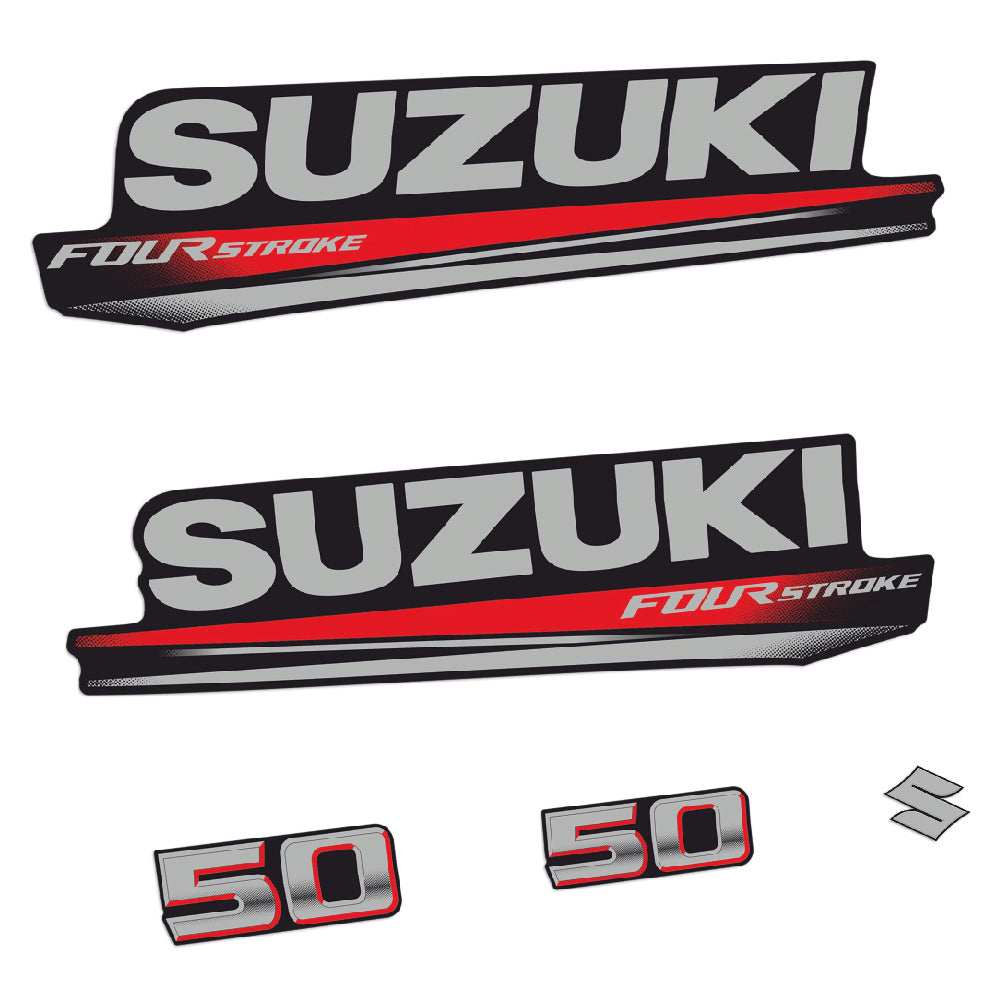 Adhesivos Suzuki DF50 50HP Cuatro tiempos 2017 motor fueraborda pegatinas en vinilo